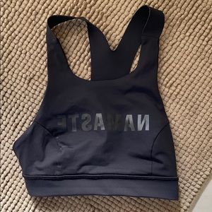 Lulu Lemon “Namaste” halter top sports bra